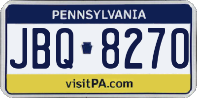 PA license plate JBQ8270