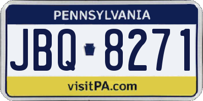 PA license plate JBQ8271