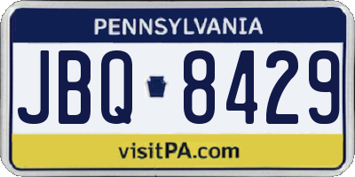 PA license plate JBQ8429