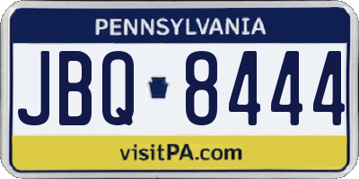 PA license plate JBQ8444