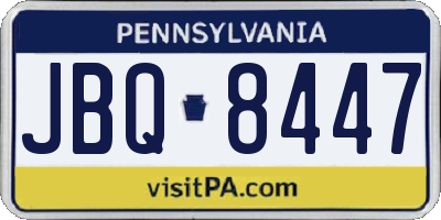 PA license plate JBQ8447