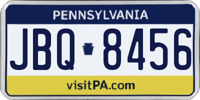 PA license plate JBQ8456