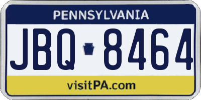 PA license plate JBQ8464