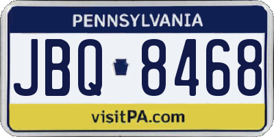PA license plate JBQ8468