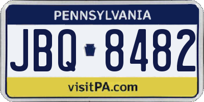 PA license plate JBQ8482