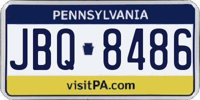 PA license plate JBQ8486