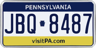 PA license plate JBQ8487