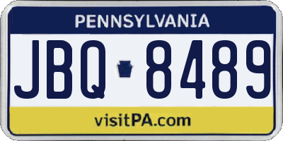 PA license plate JBQ8489