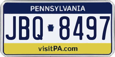PA license plate JBQ8497
