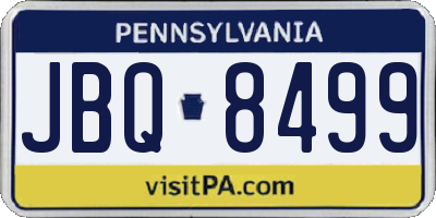 PA license plate JBQ8499