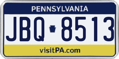 PA license plate JBQ8513