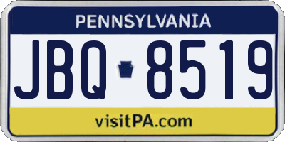 PA license plate JBQ8519