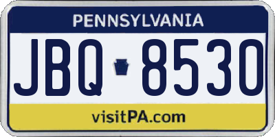 PA license plate JBQ8530