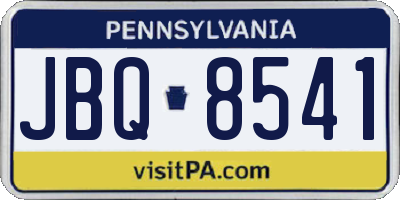 PA license plate JBQ8541