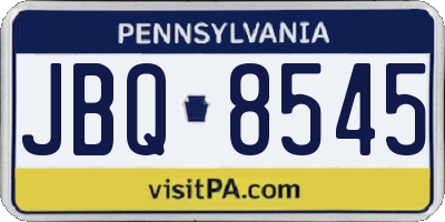 PA license plate JBQ8545