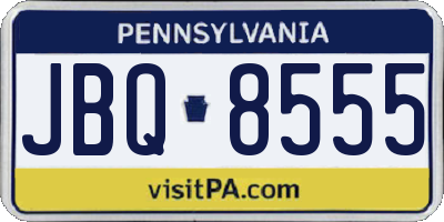 PA license plate JBQ8555