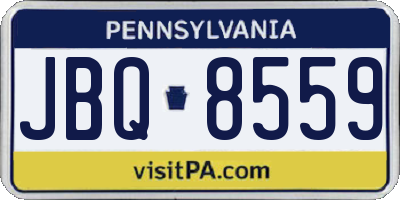 PA license plate JBQ8559