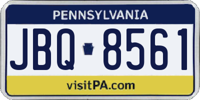 PA license plate JBQ8561