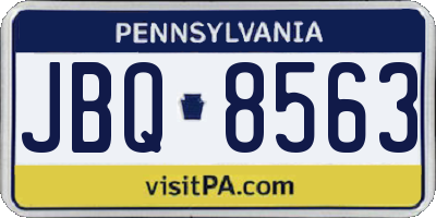 PA license plate JBQ8563