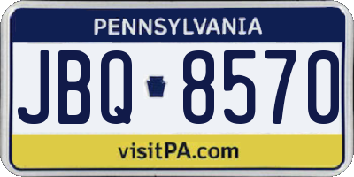 PA license plate JBQ8570