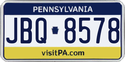 PA license plate JBQ8578