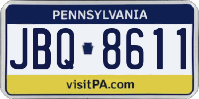 PA license plate JBQ8611