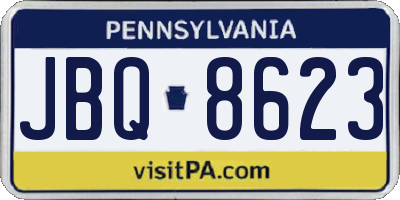 PA license plate JBQ8623