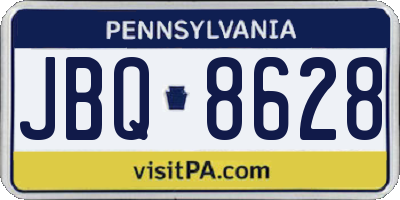 PA license plate JBQ8628