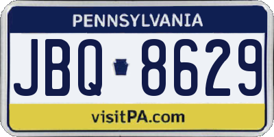PA license plate JBQ8629
