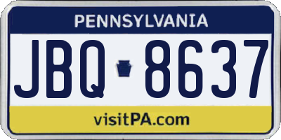 PA license plate JBQ8637