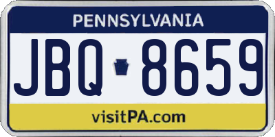 PA license plate JBQ8659