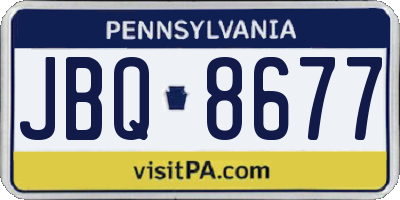 PA license plate JBQ8677