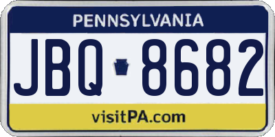 PA license plate JBQ8682