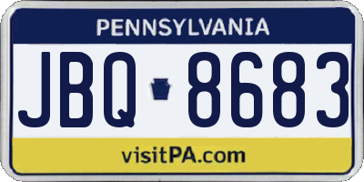 PA license plate JBQ8683