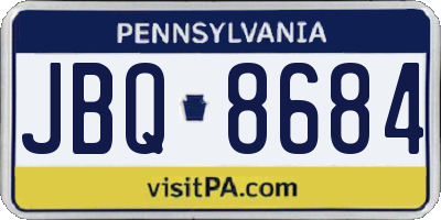 PA license plate JBQ8684