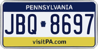 PA license plate JBQ8697