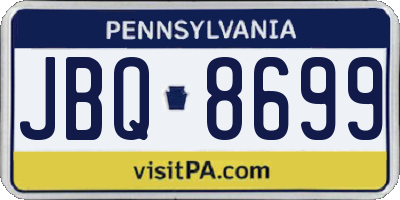 PA license plate JBQ8699