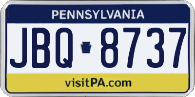 PA license plate JBQ8737
