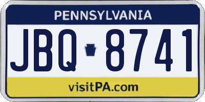 PA license plate JBQ8741