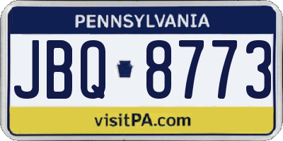 PA license plate JBQ8773