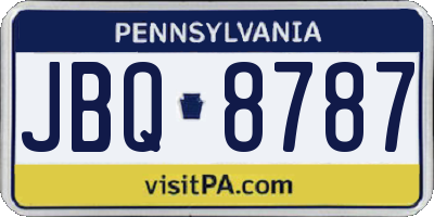 PA license plate JBQ8787