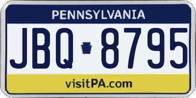 PA license plate JBQ8795