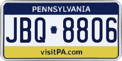 PA license plate JBQ8806