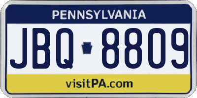 PA license plate JBQ8809