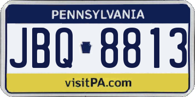PA license plate JBQ8813