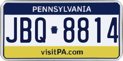 PA license plate JBQ8814