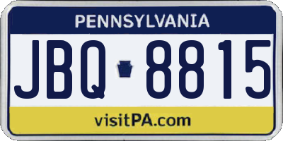 PA license plate JBQ8815