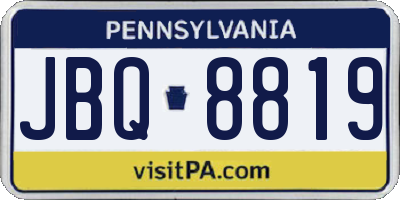 PA license plate JBQ8819