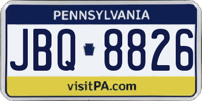 PA license plate JBQ8826