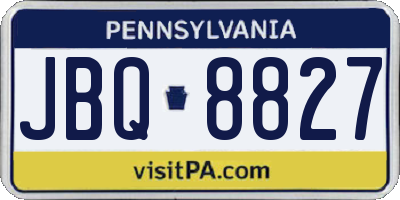 PA license plate JBQ8827